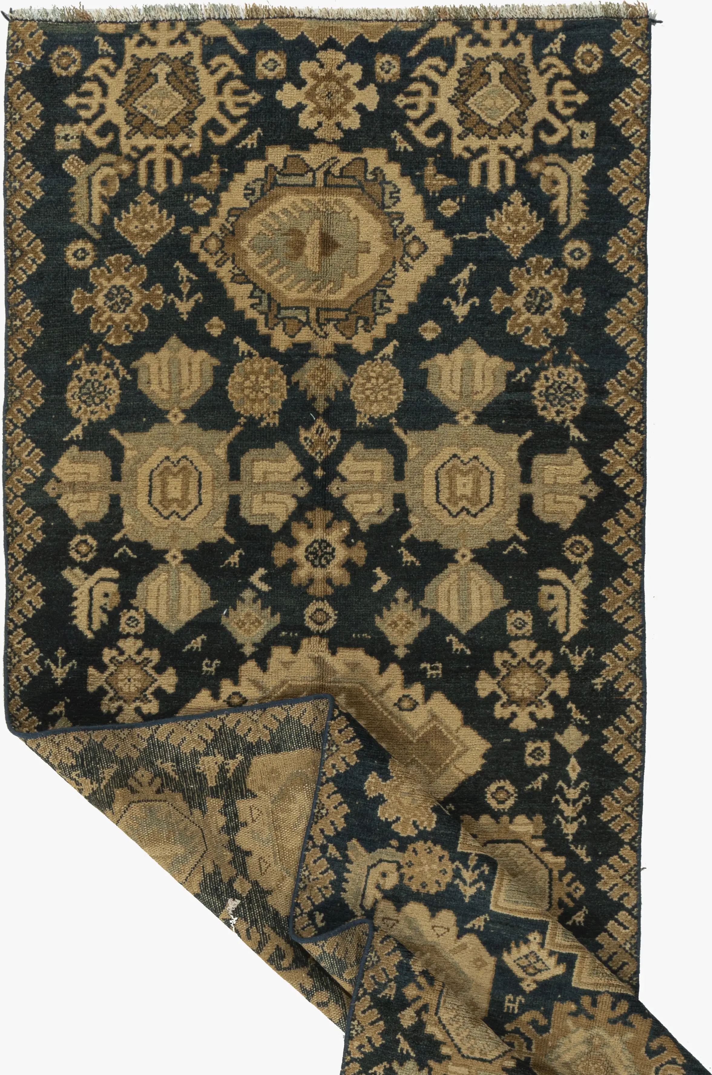 Blue Malayer Hand Knotted Rug, 2'8 X 6'10 11 Blue Malayer Hand Knotted Rug, 2'8 X 6'10