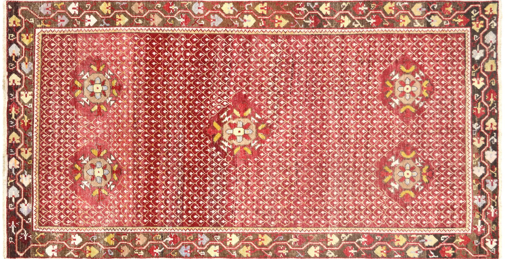 1960s Turkish Oushak Rug, 3'11" x 7'4" 1 1960s Turkish Oushak Rug, 3'11" x 7'4"