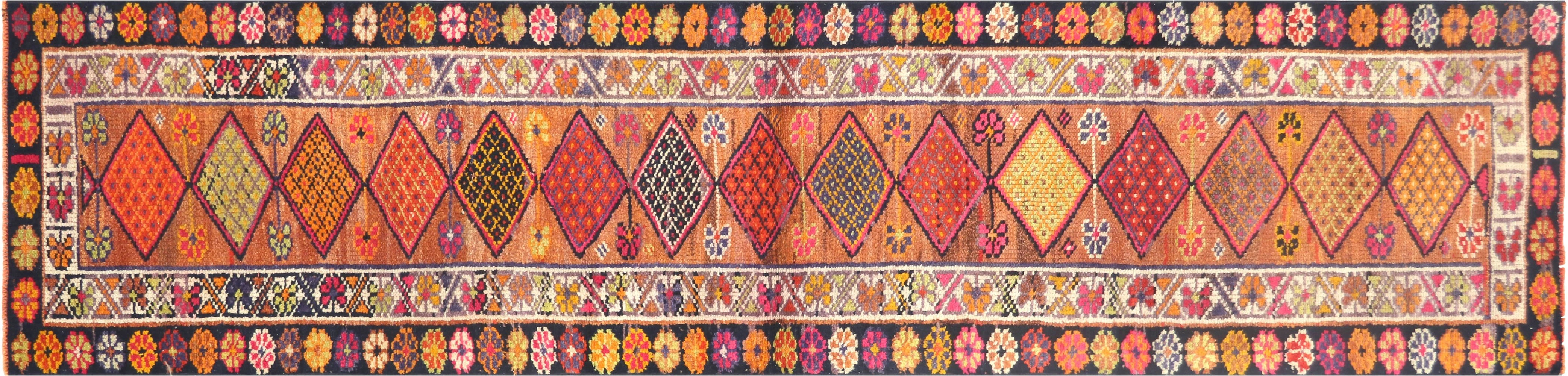 1960s Turkish Oushak Runner, 2'8" x11'1" 1 1960s Turkish Oushak Runner, 2'8" x11'1"