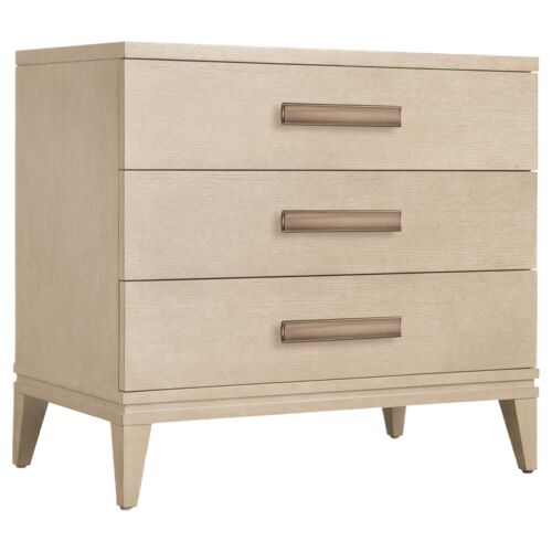 Westwood 3-Drawer Nightstand, Polished Limestone 1 Westwood 3-Drawer Nightstand, Polished Limestone