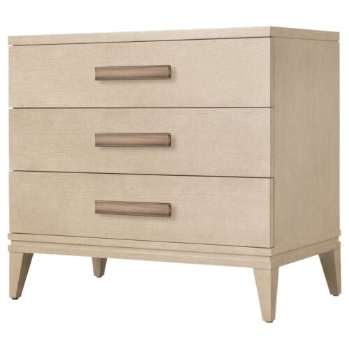 Westwood 3-Drawer Nightstand, Polished Limestone 3 Westwood 3-Drawer Nightstand, Polished Limestone
