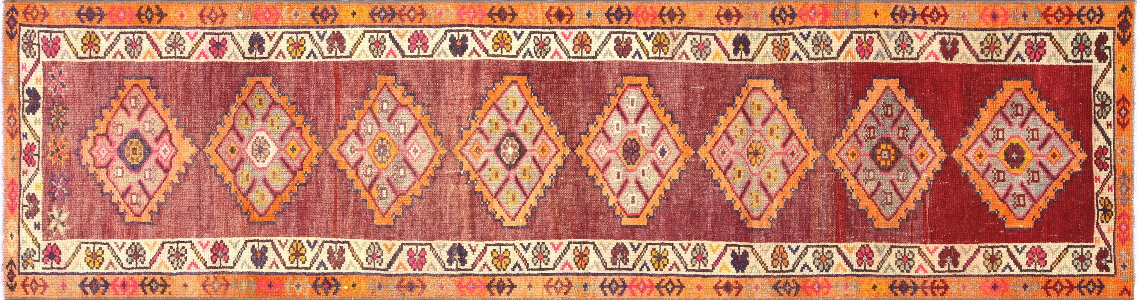 1960s Turkish Oushak Runner, 2'9" x10'6" 1 1960s Turkish Oushak Runner, 2'9" x10'6"