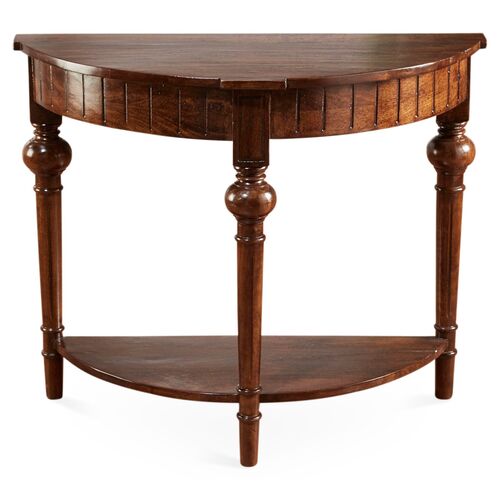Manchester Demilune Console, Pecan 1 Manchester Demilune Console, Pecan