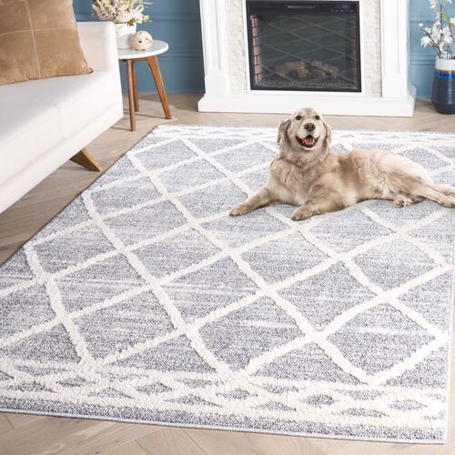 Lucia Marns Shag Rug, Grey/Ivory 3 Lucia Marns Shag Rug, Grey/Ivory