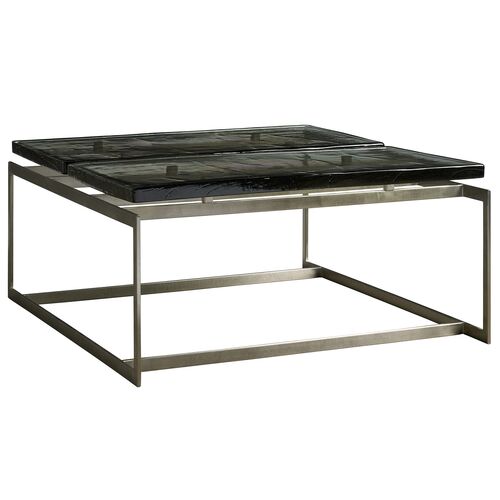 Veridian Smoked Glass Top Square Cocktail Table 1 Veridian Smoked Glass Top Square Cocktail Table