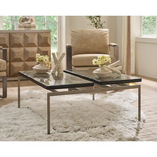 Veridian Smoked Glass Top Square Cocktail Table 2 Veridian Smoked Glass Top Square Cocktail Table