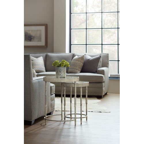 S/2 Accent Textured Iron Nesting Tables, Silver 3 S/2 Accent Textured Iron Nesting Tables, Silver