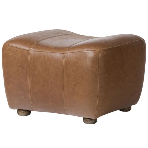 Kylo Leather Ottoman, Dulane Mahogany 1 Kylo Leather Ottoman, Dulane Mahogany