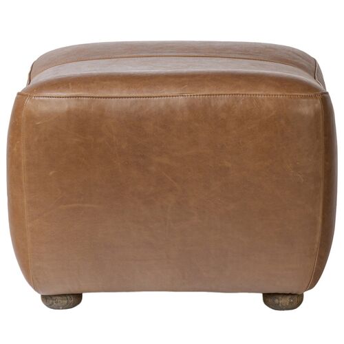 Kylo Leather Ottoman, Dulane Mahogany 3 Kylo Leather Ottoman, Dulane Mahogany
