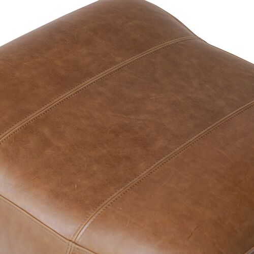 Kylo Leather Ottoman, Dulane Mahogany 5 Kylo Leather Ottoman, Dulane Mahogany