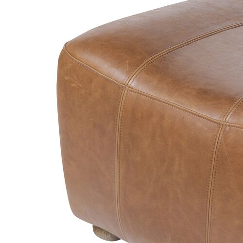 Kylo Leather Ottoman, Dulane Mahogany 7 Kylo Leather Ottoman, Dulane Mahogany
