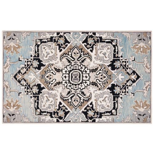 Billie Hand Tufted Rug, Blue/Black 1 Billie Hand Tufted Rug, Blue/Black