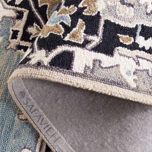 Billie Hand Tufted Rug, Blue/Black 5 Billie Hand Tufted Rug, Blue/Black
