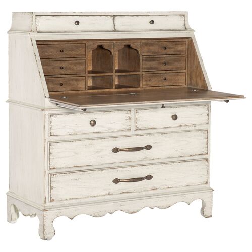 Americana 12-Drawer Secretary, Ivory 2 Americana 12-Drawer Secretary, Ivory
