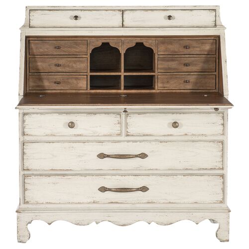 Americana 12-Drawer Secretary, Ivory 3 Americana 12-Drawer Secretary, Ivory