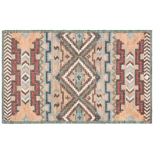 Kia Hand Woven Rug, Natural/Blue 1 Kia Hand Woven Rug, Natural/Blue