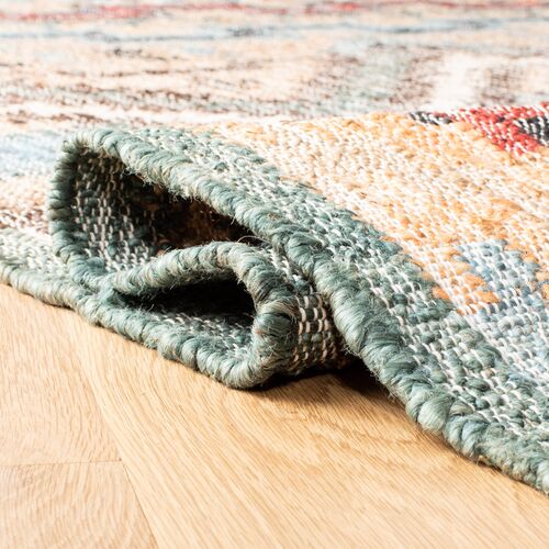 Kia Hand Woven Rug, Natural/Blue 5 Kia Hand Woven Rug, Natural/Blue