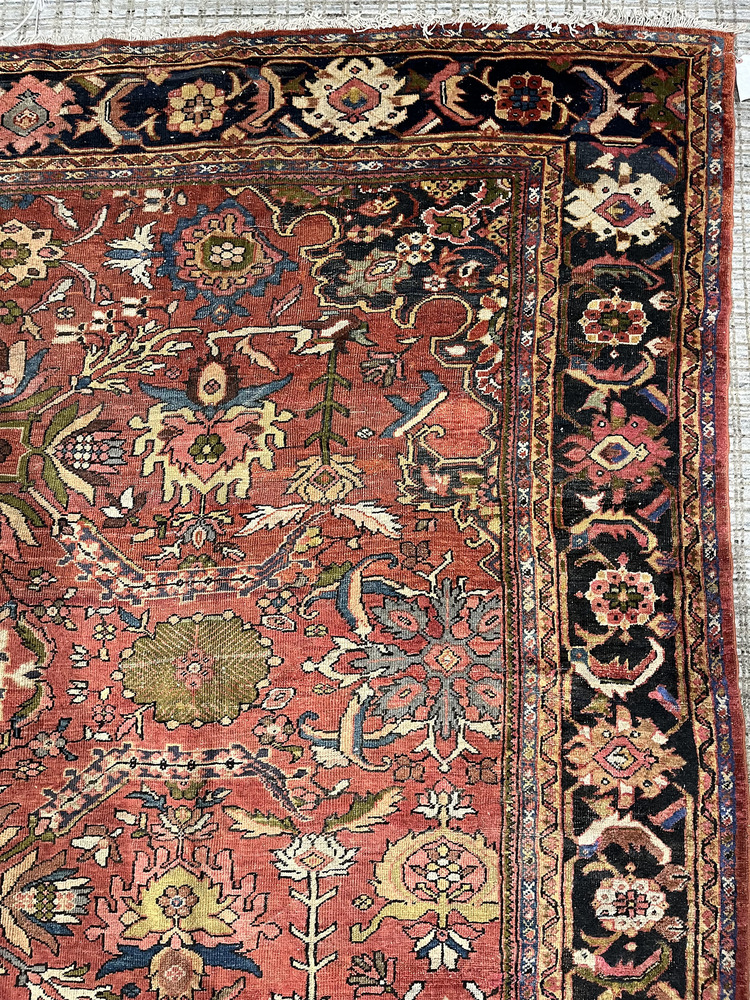 Antique Persian Mahal Rug 9'2 X 12'8 3 Antique Persian Mahal Rug 9'2 X 12'8