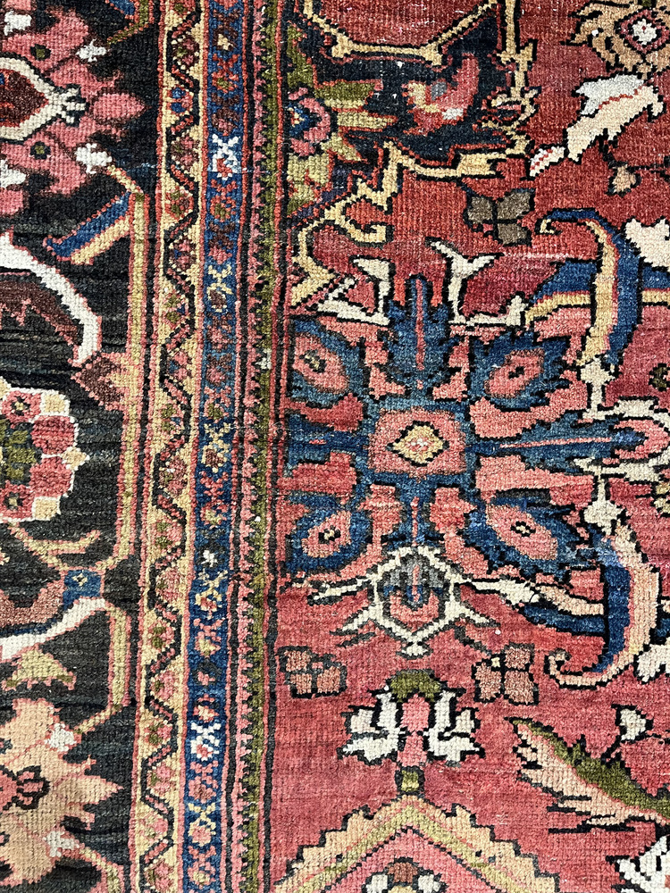 Antique Persian Mahal Rug 9'2 X 12'8 6 Antique Persian Mahal Rug 9'2 X 12'8