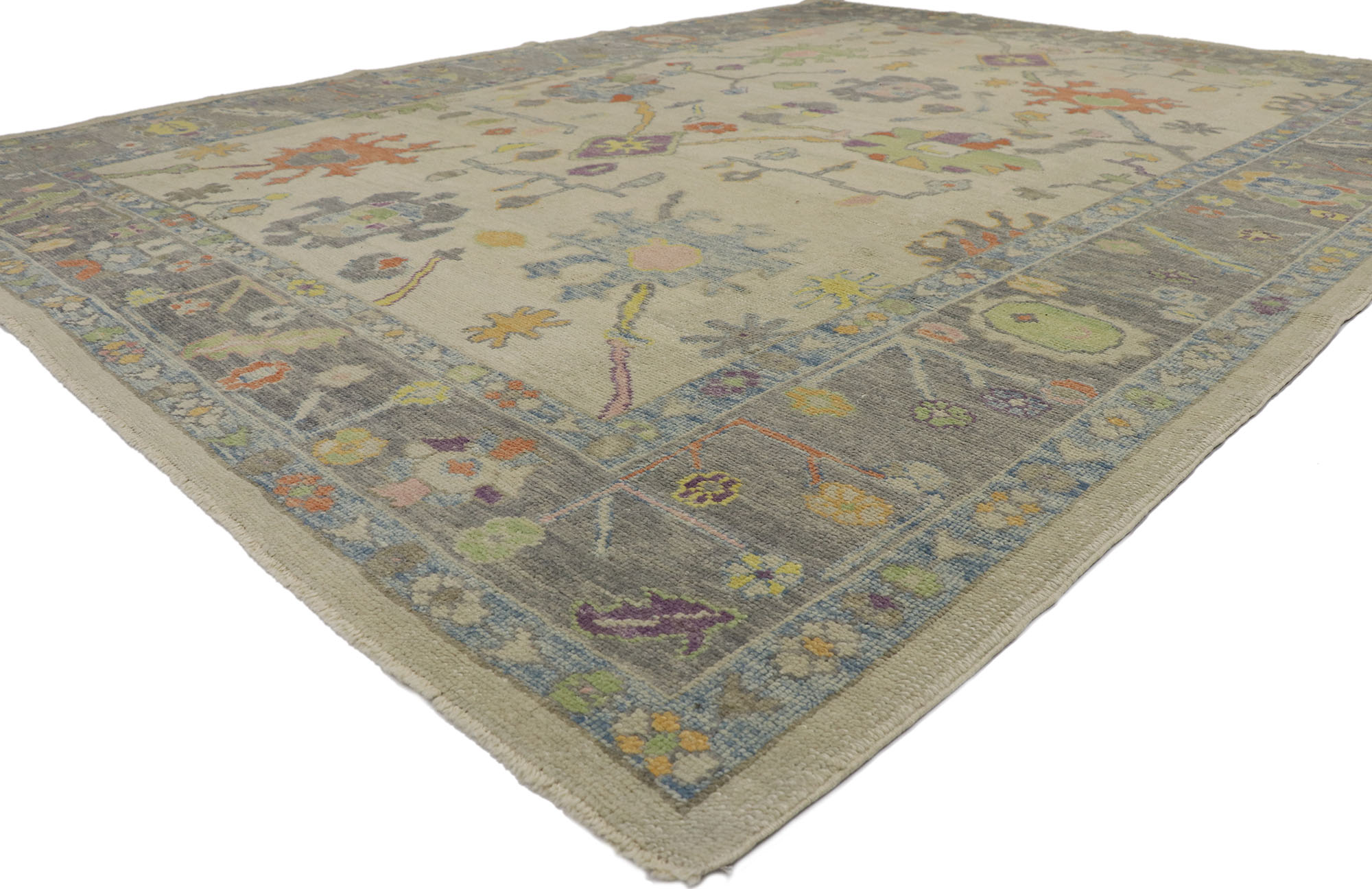 Colorful Turkish Oushak Rug, 9'2 x 12'1 2 Colorful Turkish Oushak Rug, 9'2 x 12'1