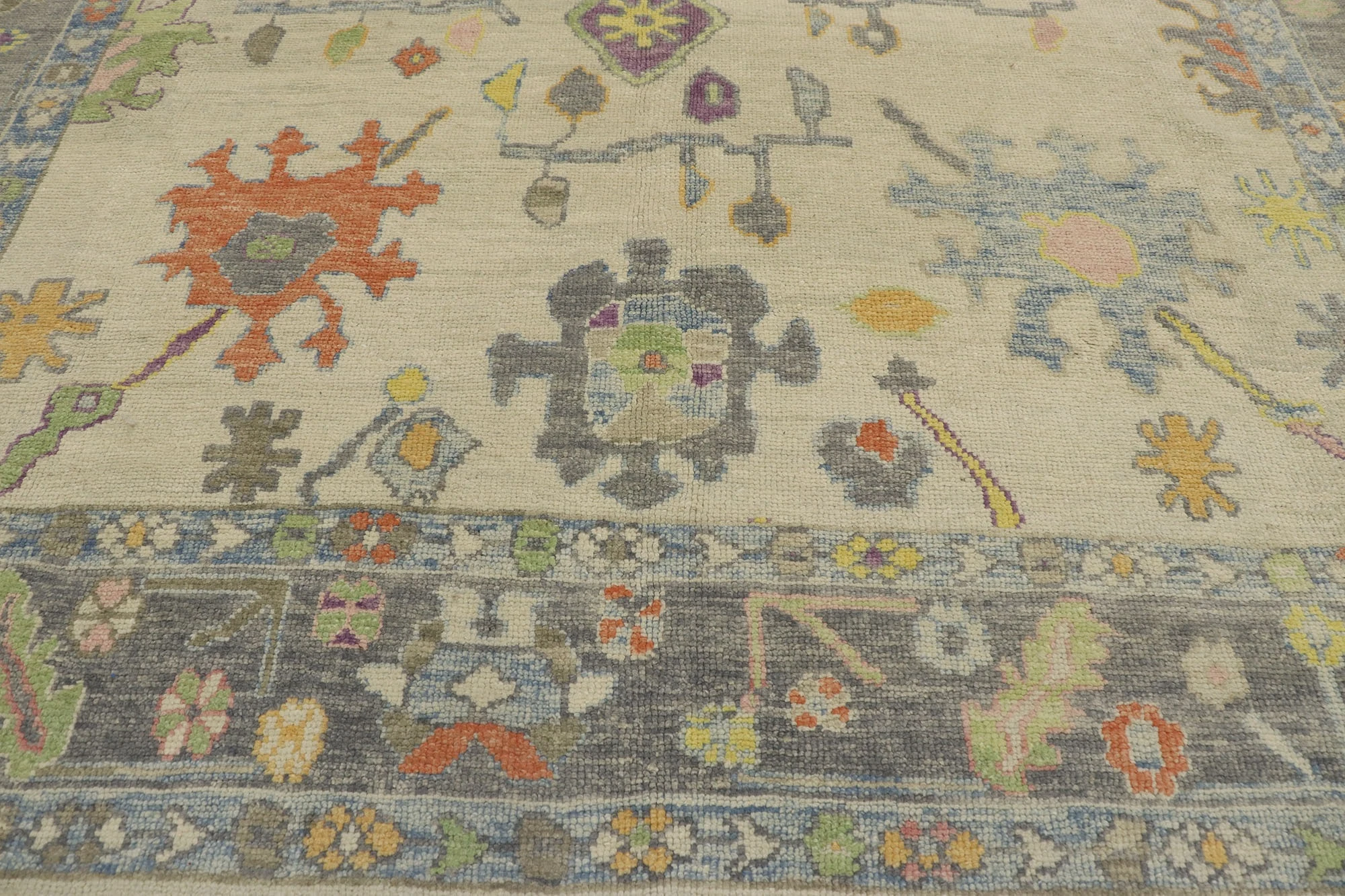Colorful Turkish Oushak Rug, 9'2 x 12'1 4 Colorful Turkish Oushak Rug, 9'2 x 12'1