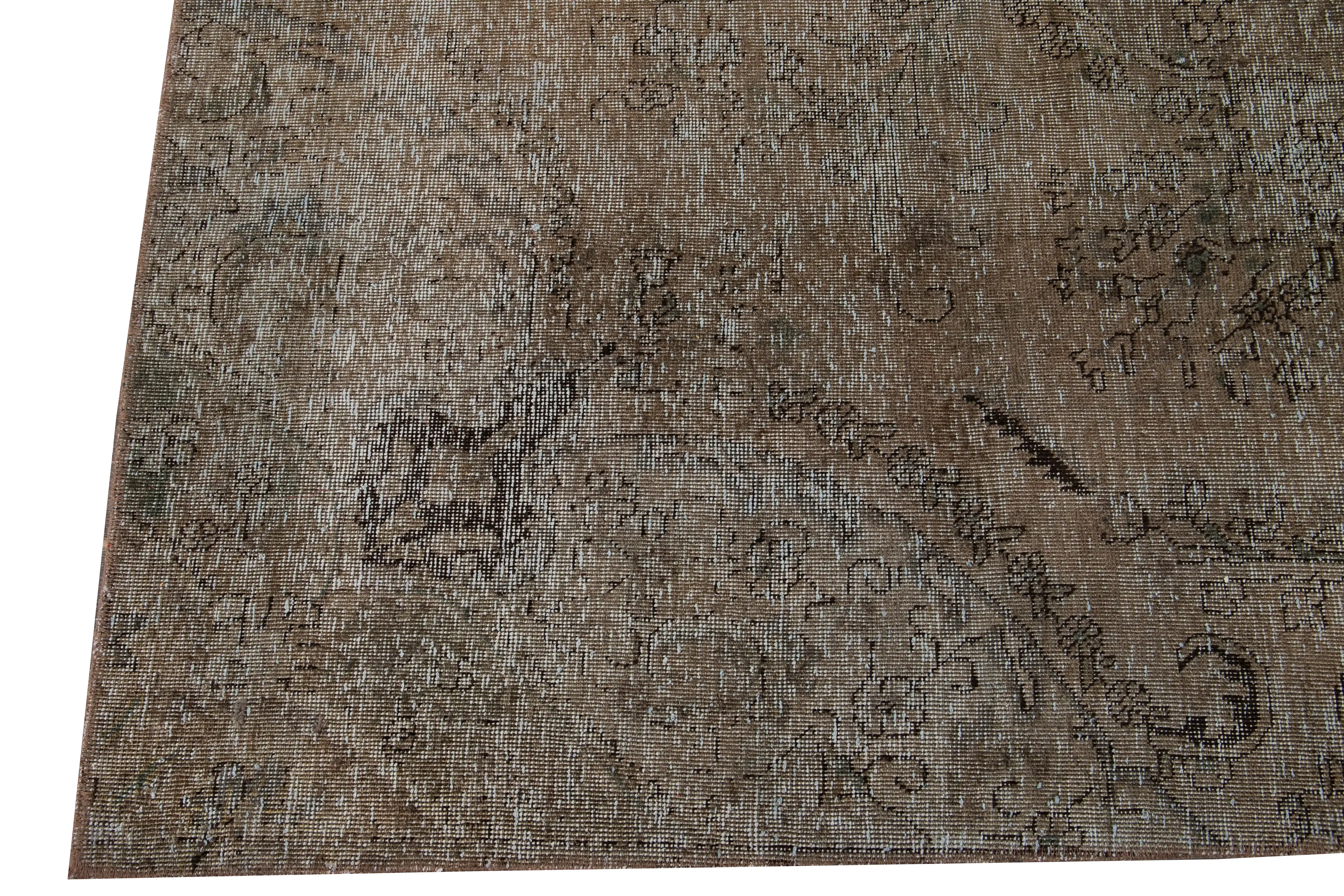 Vintage Brown Wool Rug 3 Vintage Brown Wool Rug