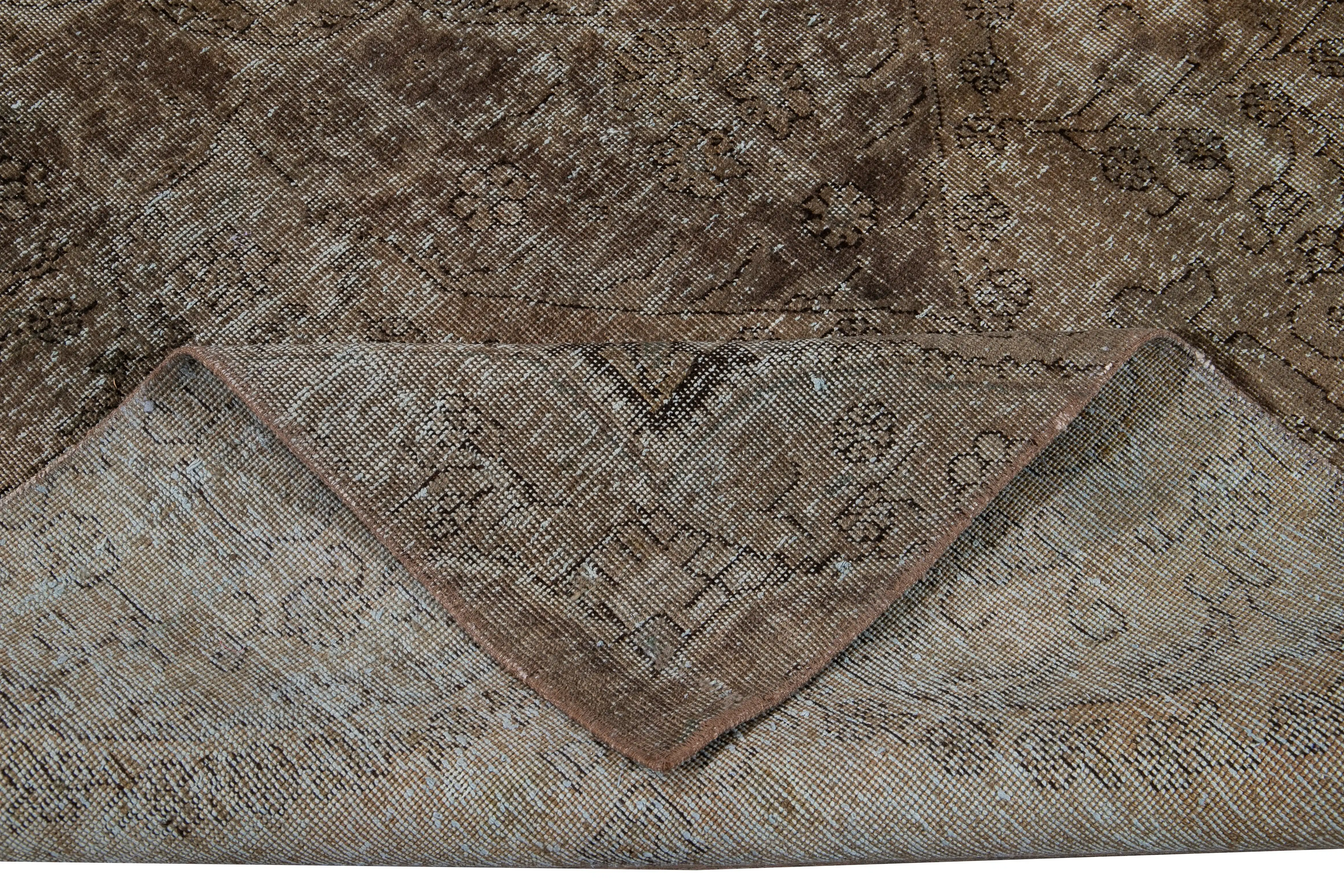 Vintage Brown Wool Rug 6 Vintage Brown Wool Rug