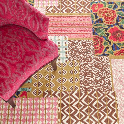 Elm Patchwork Hand Hooked Wool Rug, Multi 4 Elm Patchwork Hand Hooked Wool Rug, Multi