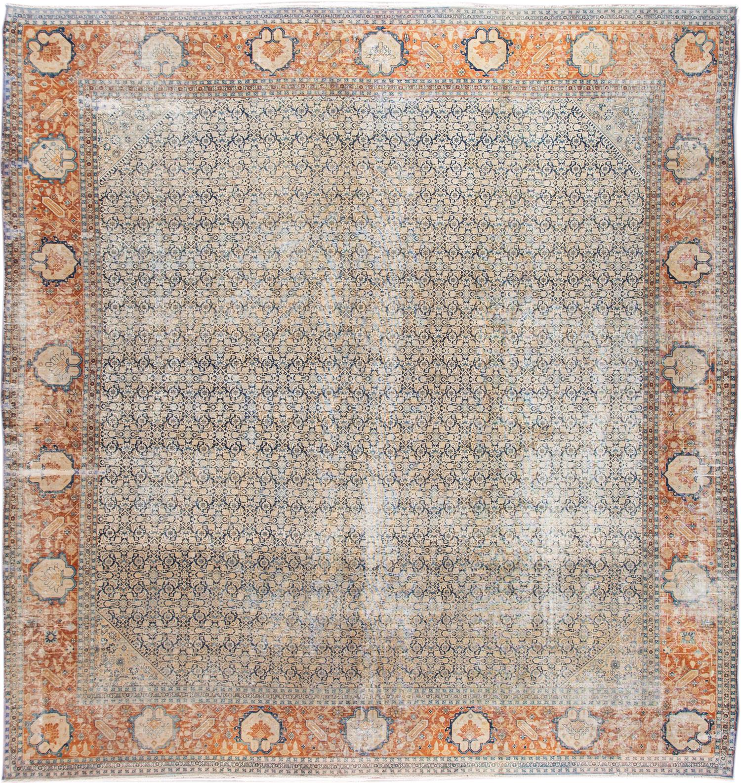 Antique Persian Tabriz Floral Rug 1 Antique Persian Tabriz Floral Rug