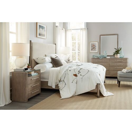 Affinity 3-Drawer Glass Top Nightstand, Gray 3 Affinity 3-Drawer Glass Top Nightstand, Gray