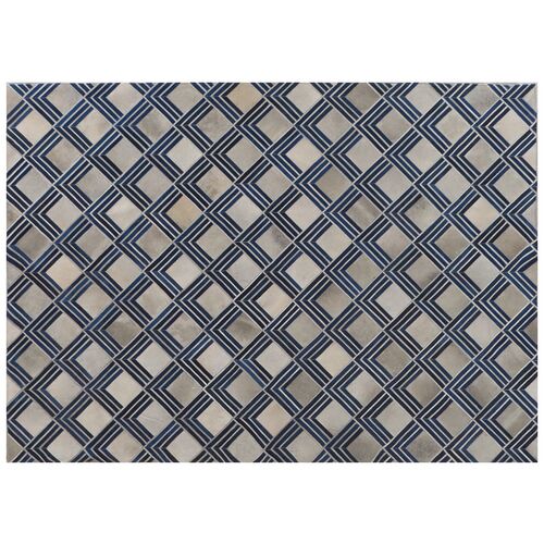 Eliot Hide Rug, Ivory/Navy 1 Eliot Hide Rug, Ivory/Navy