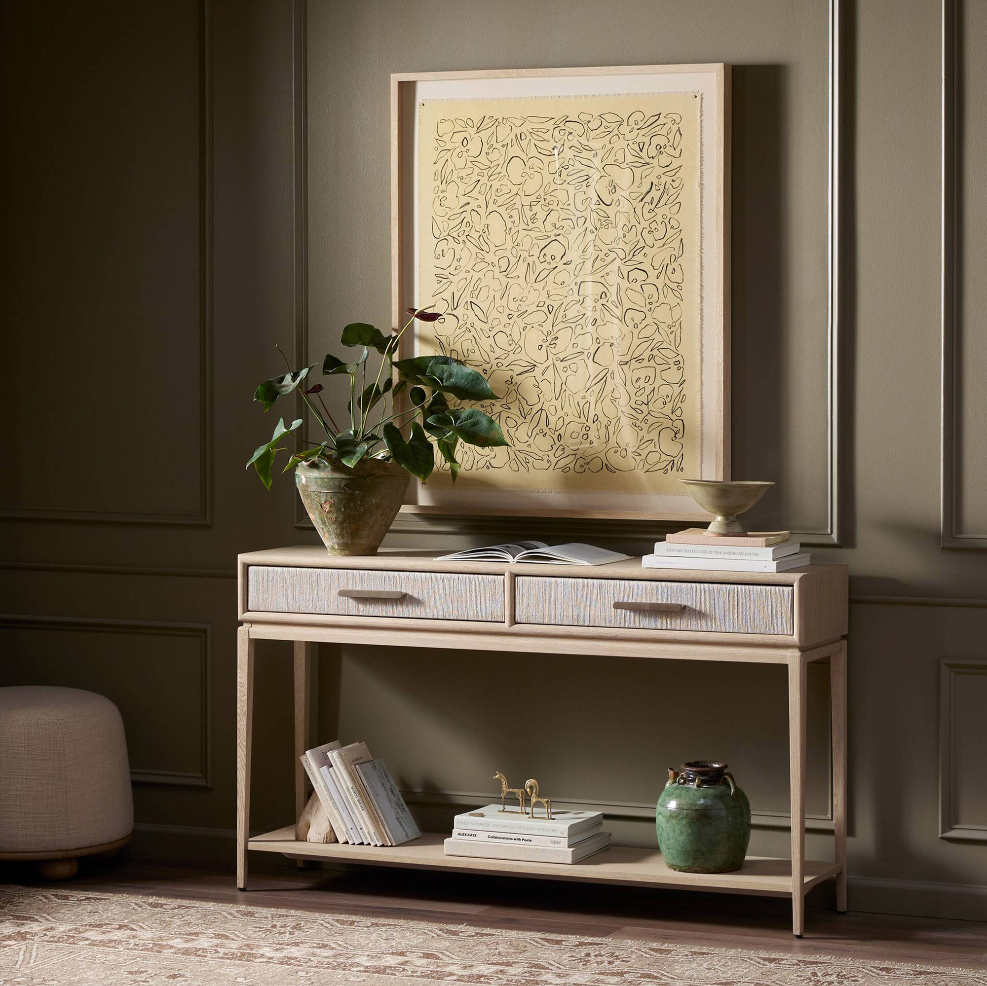 Tiv 2-Drawer Woven Paper Cord Console Table 2 Tiv 2-Drawer Woven Paper Cord Console Table