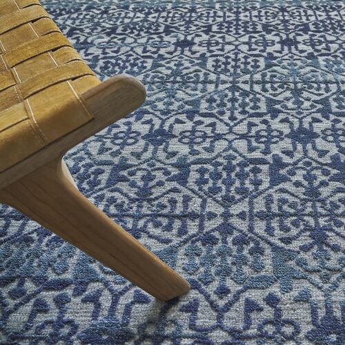 Cadence hand-knotted Rug, Navy Blue/Gray 5 Cadence hand-knotted Rug, Navy Blue/Gray