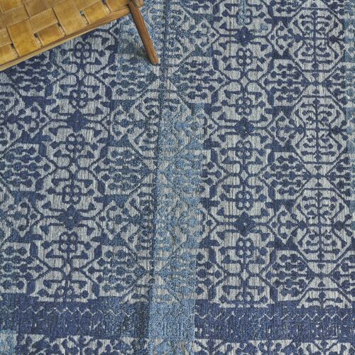 Cadence hand-knotted Rug, Navy Blue/Gray 6 Cadence hand-knotted Rug, Navy Blue/Gray