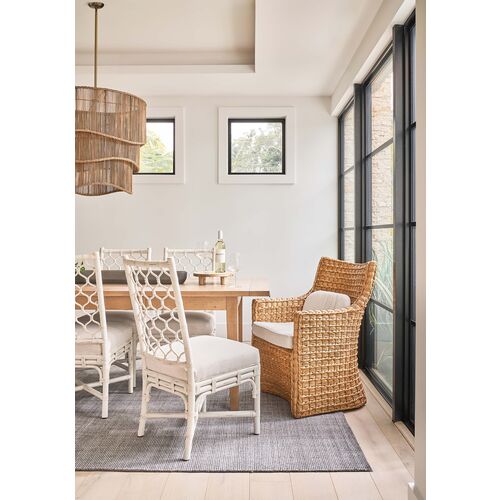 S/2 Coastal Living Marino Side Chairs, White Rattan/Snow 4 S/2 Coastal Living Marino Side Chairs, White Rattan/Snow