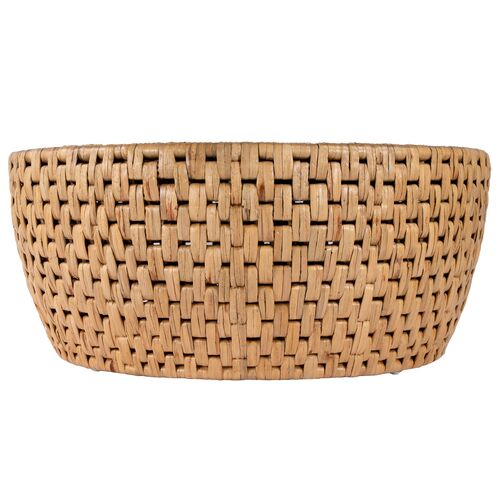 Micah Round Rattan Drum Coffee Table, Natural 2 Micah Round Rattan Drum Coffee Table, Natural