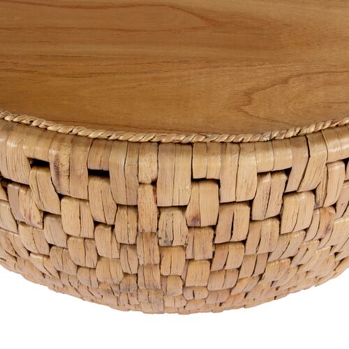 Micah Round Rattan Drum Coffee Table, Natural 5 Micah Round Rattan Drum Coffee Table, Natural