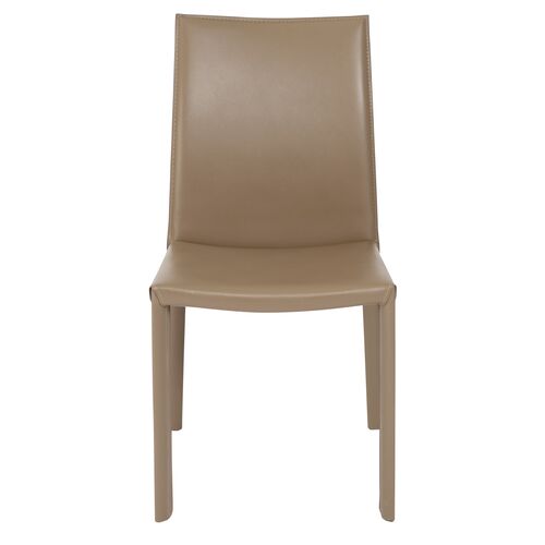 S/2 Callen Side Chairs, Taupe Faux Leather 2 S/2 Callen Side Chairs, Taupe Faux Leather