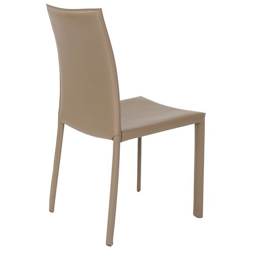 S/2 Callen Side Chairs, Taupe Faux Leather 5 S/2 Callen Side Chairs, Taupe Faux Leather