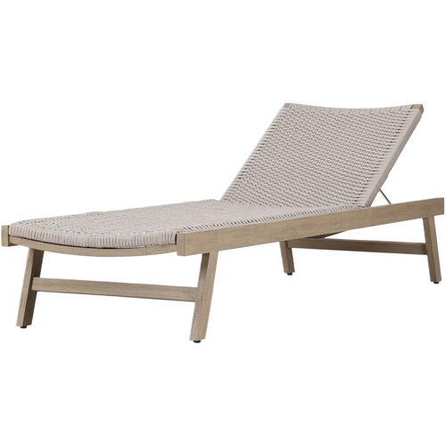 Asher Rope Outdoor Chaise, Washed Brown