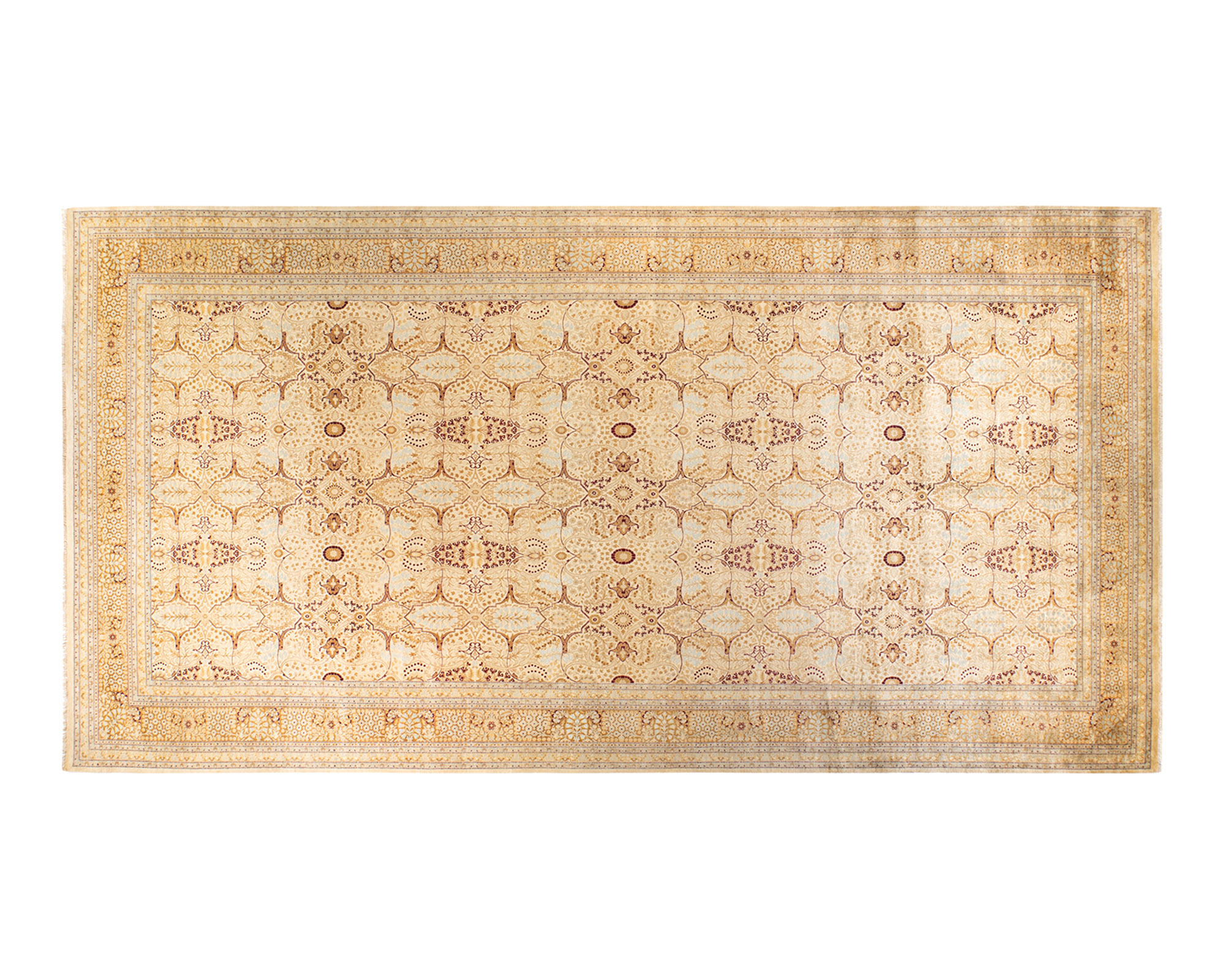 One-of-a-Kind Hand-Knotted Ivory Runner, 9'1" x 18'4" 1 One-of-a-Kind Hand-Knotted Ivory Runner, 9'1" x 18'4"