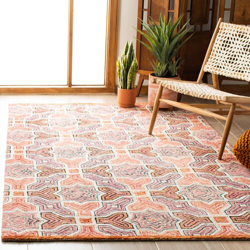 Phil Hand Tufted Rug, Pink/Orange 2 Phil Hand Tufted Rug, Pink/Orange