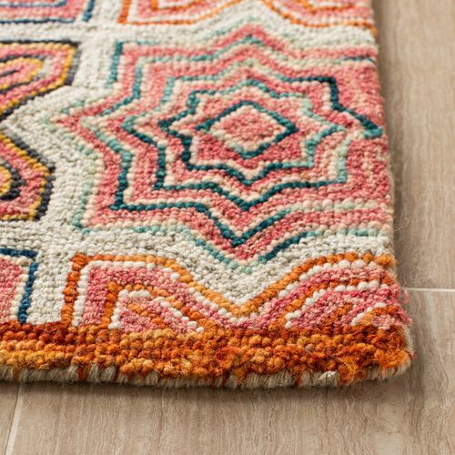 Phil Hand Tufted Rug, Pink/Orange 3 Phil Hand Tufted Rug, Pink/Orange