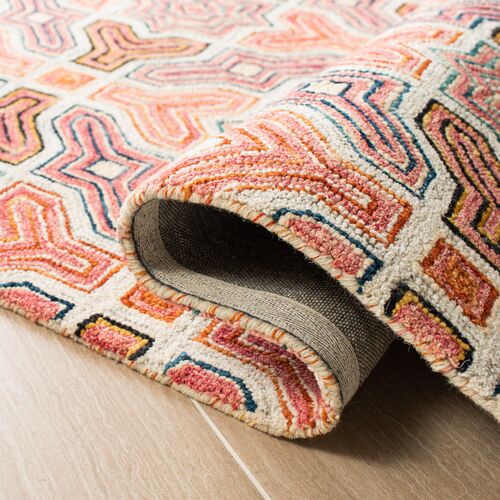 Phil Hand Tufted Rug, Pink/Orange 5 Phil Hand Tufted Rug, Pink/Orange
