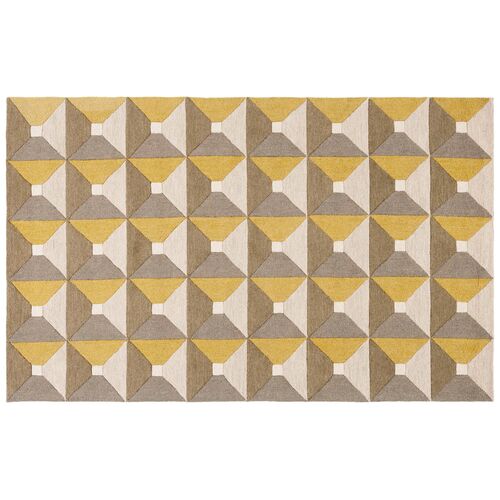 Faye Hand Tufted Rug, Grey/Gold 1 Faye Hand Tufted Rug, Grey/Gold