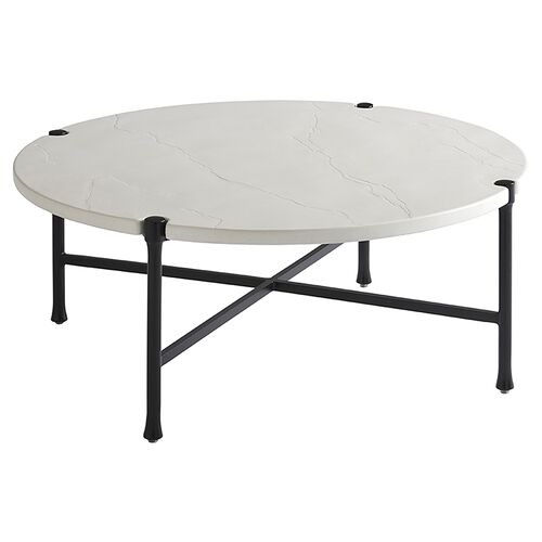 Pavlova Round Outdoor Cocktail Table, White/Black 1 Pavlova Round Outdoor Cocktail Table, White/Black