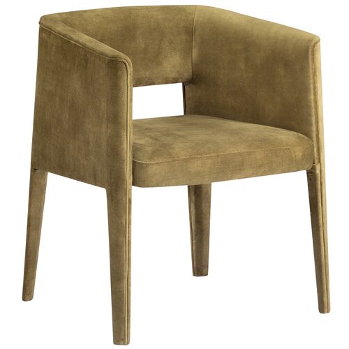 Lilith Velvet Dining Armchair, Green 1 Lilith Velvet Dining Armchair, Green