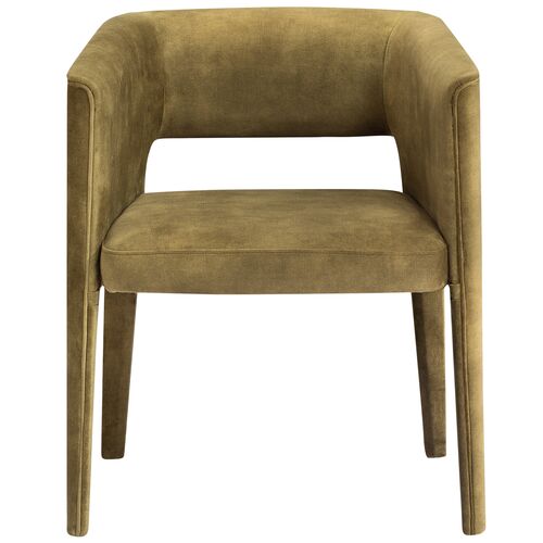 Lilith Velvet Dining Armchair, Green 2 Lilith Velvet Dining Armchair, Green