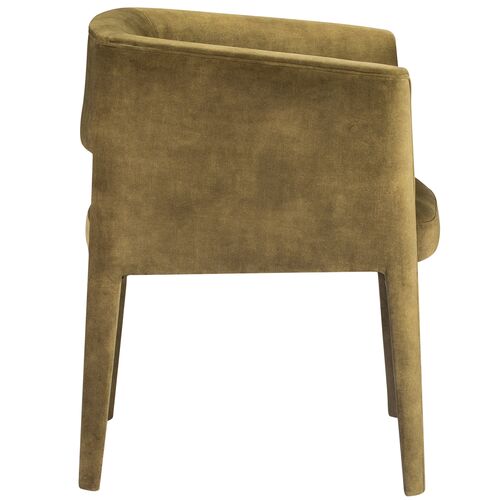 Lilith Velvet Dining Armchair, Green 3 Lilith Velvet Dining Armchair, Green