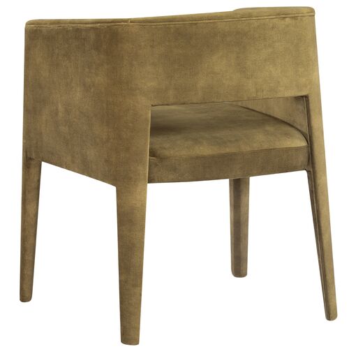 Lilith Velvet Dining Armchair, Green 4 Lilith Velvet Dining Armchair, Green